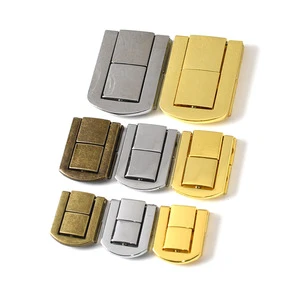 Organizer Box Jewelry Lock Box Latch Clasps Antique Iron Padlock Hasp Locked Wooden Wine Gift Box Handbag Buckle Hardware