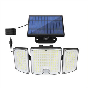 278 Square Waterproof Solar Wall Lamp Outdoor Small Street Lamp Split Type Motion Sensor Lighting Dimmable Warm White for Garden
