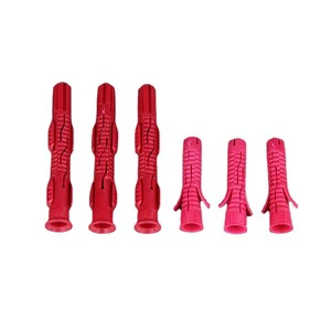 10 * 60mm Red Hollow Two Piece torpedo Tail Wall Plug, Suitable for Fixing Wood, Tiles, Bricks Expansion Tube Wholesale