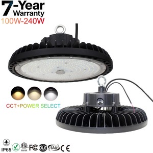 7Year Warranty Industrial 3CCT 100w 150w UFO Led High Bay Light 200w 240w Lighting For Warehouse Factory Gym With CE SAA ETL DLC