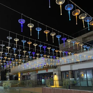 Cross-border Hot Selling Fiber Optic LED Atmosphere Light IP65 Waterproof Jellyfish Festive Decorative Lights