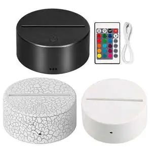 Wholesale Multifunctional Cartoon 3D Illusion Night Light Acrylic Base Usb Rechargeable Touch Control Bedside Lamps Gift