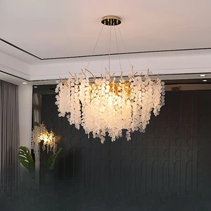 High-end French postmodern light luxury crystal living room branch-shaped chandelier, high-end design sense, money tree