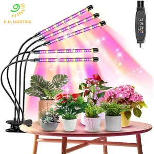 Joystar USB Full Spectrum LED Grow Light Double Heads Clip Dimmable Plant Growth Lamp Auto Timer IP44 Rated 10-Level Dimmable