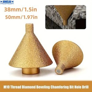 Janelai 38/50mm Diamond Chamfering Tool for Tile, Marble, Quartzite and Granite Multi-Function Grinding Drill Bit