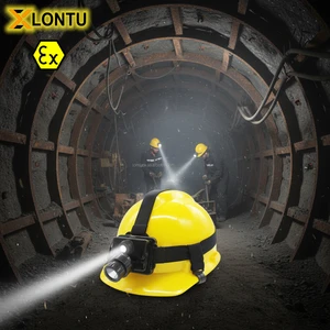 Lontu High Intensity LED Headlamp Explosion Proof IP66 Mining Headlight 1000+ Cycles Battery Life Safety Helmet Attachment