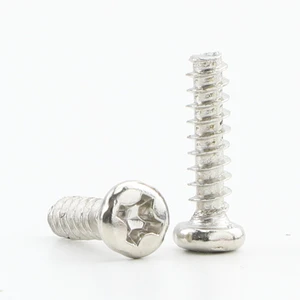 100pcs/bag 201 Stainless Steel Phillips Cross Recessed Round Head Flat Tail Self-tapping Screw M1.2 M1.4 M1.7 M2 M2.3 M2.6 M3 M4
