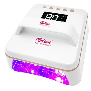 IBelieve Pro Cordless Snart Uv Led Nail Lamp Rechargeable Fan Double Hands Nails Supplies Us Lamp with Batteries Rechargeable