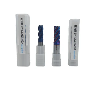 HRC65 4F Tungsten Steel Milling Cutter Hard Alloy CNC Tool Precision Solid Carbide End Mills for Wood CNC Machining