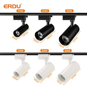 ERDU High Quality Modern Commercial Lighting White Black Aluminum COB 10W 20W 30W Ceiling LED Track Light