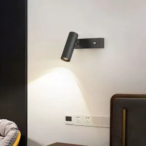 Minimalist Modern and Minimalist Spotlight Reading Light with Switch Rotatable Wall Lamps Indoor Modern Led Wireless Wall Lamp