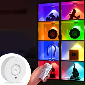 RGB LED Cabinet Light Rechargeable Remote Control Magnetic Wardrobe Wine Cabinet Light Decor Wireless LED Shelf Night Light