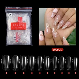 500 Pcs/bag Fingernail Artificial No Creases Full Coverage Manicure DIY Salon Nail Art Tips