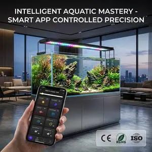 Professional 35W LED Aquarium Light Smart App Control Dimmable Full Spectrum Fish Tank Lighting Premium Aluminum Reef Lamp