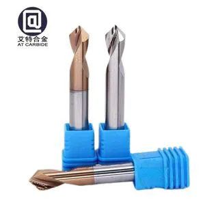 Precision Cutting Solid Carbide 2 Flute Centre Drill Bits D3-D8 50L Fixed Point Drill for Aluminum AItin Coated Milling Cutter