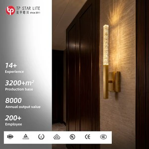 6W Gold And Black Factory Custom Modern Wall Lamps Metal Acrylic Body LED Base Operated Wall Sconces For Bedroom Living Room