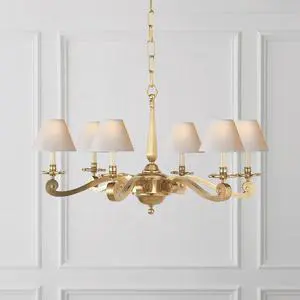 XZ American Kitchen Living Room Led Gold Decorative Brass Copper High Ceiling Chandelier Dinning Lamp Pendant Light Fixtures