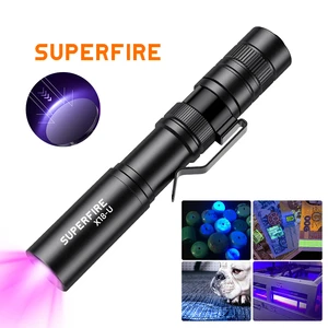 Mini Pocket LED UV Flashlight With Aluminum Alloy Body 395nm Purple Light UV Penlight With Metal Clip Tail Switch Torch Light