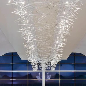 ANNO Luxury Glass Aurora Tube Pendant for Contemporary Duplex Interior