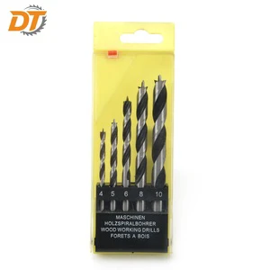DT 5pcs Set Brad Point Drill Bit 4/5/6/8/10mm HSS/HCS Half Ground Drill Bits For Wood OEM/ODM Customizable