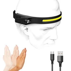 Rechargeable LED COB Silicone Headlamp - Full-View Sensing Headlamp, Suitable For Night Running, Cycling, And Outdoor Camping
