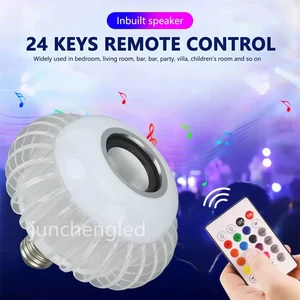 E27 Lantern Crystal Music Bulb Light LED RGB Lantern Music Light 15W Colorful Wireless Music Speaker Lamp With Remote Control