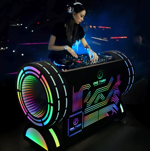 Customized Iron LED Bar Lights Countertop Booth KTV Nightclub DJ Tools Customized Movable Metal DJ Booth LED Lights