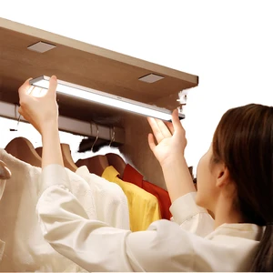 Ultra Thin LED Modern Rechargeable Smart Motion Sensor Cabinet Light for Wine Cabinet Closet 400mm Dimmable Silver 3000K-5000K