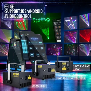 1w 2w 3w 5w 6w 8w 10w 15w Phone App Control Full Color 3d Animation Disco Stage Rgb Indoor Professional Dj Laser Lights Show