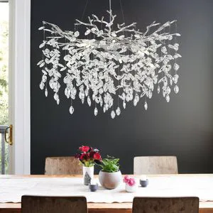 Chrome K9 Crystal Tree Branches Chandelier,Modern Round Crystal Chandeliers for Dining Room,Bedroom, Living Room, Foyer,Bathroom