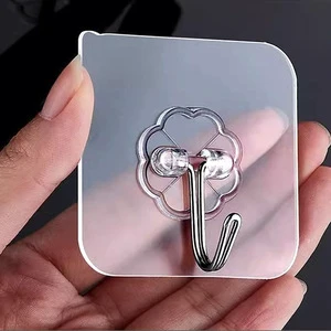 Kitchen Bathroom 6 Cm Punch-free Stickers Transparent Sticky Hanger Hook Strong Self Adhesive Wall Hook
