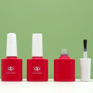 Duannypack 5ml 8ml 15ml Oval Shape Magenta Nail Polish Pretty Empty Big Top Nail Polish Glass Bottle with Brush