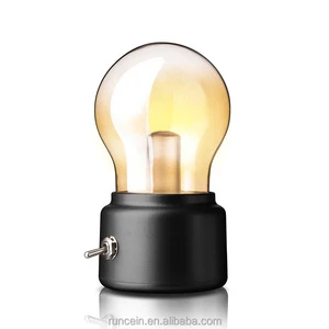 LED Night Retro Bulb Night Light USB Rechargeable Bedside Night Light Creative Glass Table Lamp Led Ambient Light