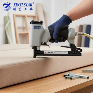 XINYI Air Stapler 8416F 21Ga Professional Grade Pneumatic Aluminum Stapler 200 S/M Capacity 3-Year Warranty 4-16mm Nail Length