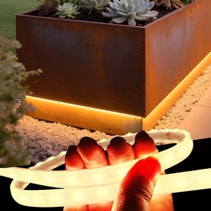 Custom Outdoor Ip66 Waterproof Curved Building Facade Neon Light Flexible Silicone Led Strip Light For Flower Wall Bed