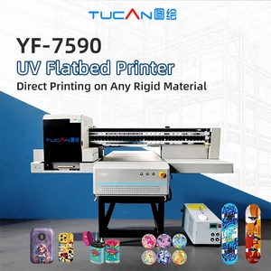 7590 New Model UV Printer With White Varnish Ink For Flat Products Plastic Metal Sheet High Quality High-speed 24-hour Printing