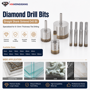 Straight Shank Sintered Drill Bit Diameter 4mm-165mm Glass Drill Bit Process Tiles With A Thickness Of 6 To 12 Millimeters