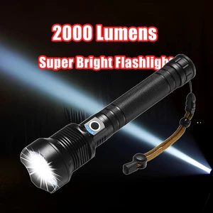 Helius Promotional 2000 Lumens Zoomable 3 Modes Waterproof Camping Outdoor Strobe Powerful Tactical Flashlight Torch Light