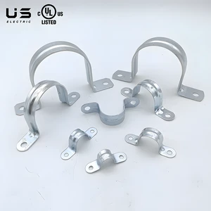 2 Hole For EMT Strap Pipe Galvanized Steel Conduit Clamp Durable Non-Conductive PVC For 2 Inch Rigid Electrical