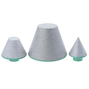 48mm 75mm M14 Vacuum Brazed Diamond Chamfer Bits for Steel Finger Beveling Cone Drill Bit Black Bright Coated