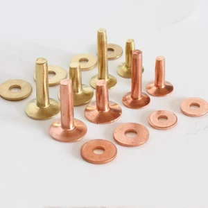 Copper Brass Flat Head Solid Metal Rivet Spot Supply For Industrial Use Retro Luggage & Medical Appliances Decorative Feature