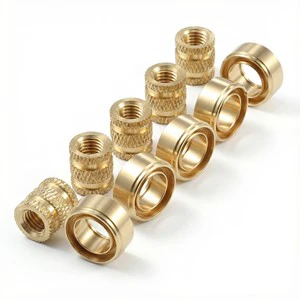Custom High Precision Brass Knurled Threaded Insert Bushing Sleeve Parts Components swiss Type Cnc Turning Machining Services