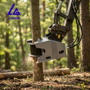2-45 Ton Heavy-Duty Hydraulic Tree Shear Galvanized Steel Wood Cutter With Wide-opening Grapple For Forestry, Construction