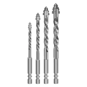 Upgraded Ultra-hard Tungsten Steel Sawtooth Opening Twist Drill Bit Set High Speed Metric Hex Handle Marble