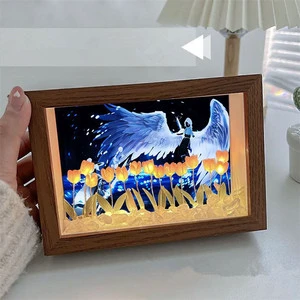 Heat Shrinkable Film DIY Material Bedside Ornament Free Custom Photo 3D Table Lamp Home Decor Exquisite Gift Tulip Night Light