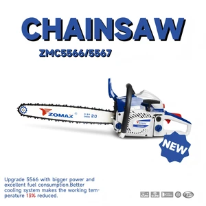 ZOMAX 54.5cc Gasoline Chainsaw Automatic Oiler With Adjuster, Wrap-Around Handle, High Torque, Ideal For Sloped Terrain Cutting