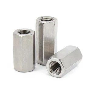 M6-M30 Metric Long Hex Nut Stainless Steel/Carbon Steel Hex Coupling Nut for Heavy Industry General Industry