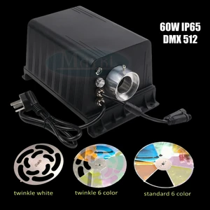 60W DMX Control Waterproof LED Light Fiber Optic Engine Outdoor Garden Landscape & Swimming Pool Fiber Optic Lighting
