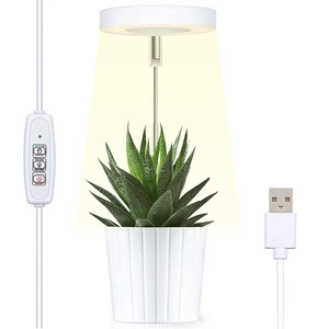 Full Spectrum Desk LED Bloom Plant Lights Indoor Plants Height Adjustable Plant Halo Growing Lamps Auto On/OFF Timer 10 Dimmable