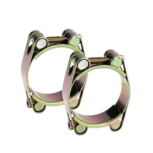 Heavy Duty Half Steel Double Bolt Hose Clamp With High Quality